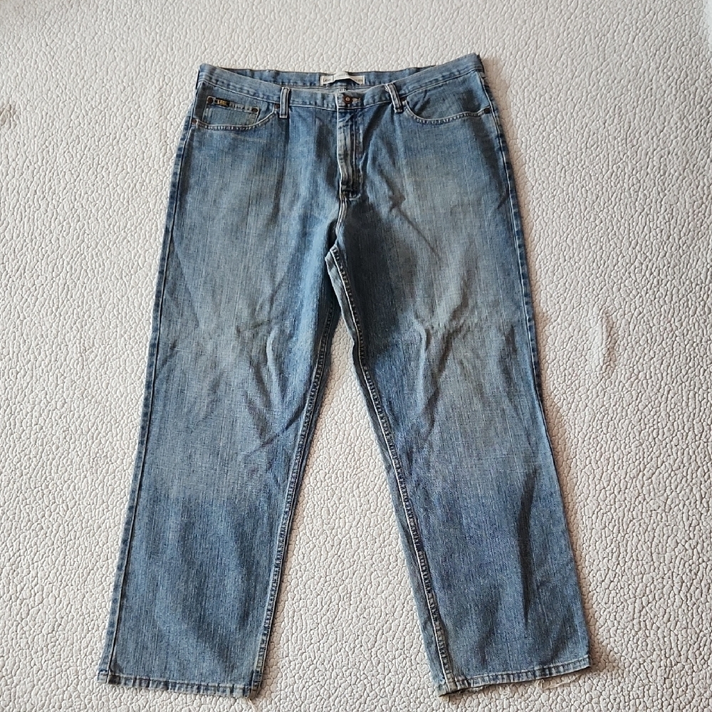 Lee Relaxed Fit Straight Leg Acid Washed Distressed Destroyed Jeans VintageRetro